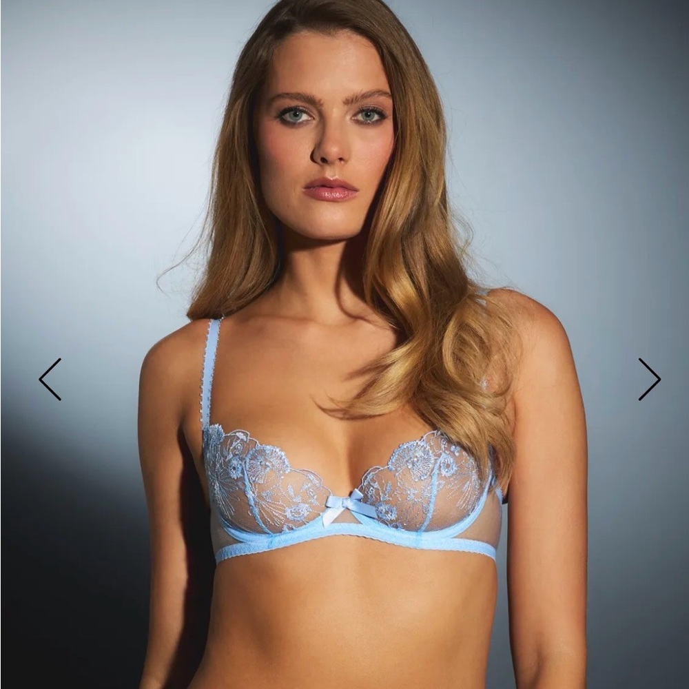 Agent Provocateur Light Blue Lace Bra and Thong